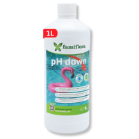 Famiflora pH down vloeibaar 1L   verlaagt de pH waarde van je zwembad of spa!
