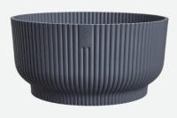 Elho Vibes Fold Bowl 25 cm   Antraciet   Lage Ronde Schaal voor Vetplanten & Cactussen