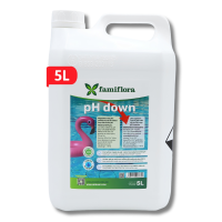Famiflora pH down vloeibaar 5L   verlaagt de pH waarde van je zwembad of spa!