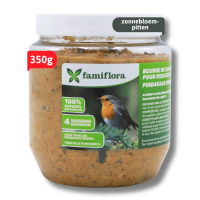 Famiflora pindakaas voor tuinvogels met zonnebloempitten   350 gr   Vogelpindakaas