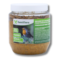 Famiflora pindakaas voor tuinvogels met meelwormen   350 gr   Vogelpindakaas