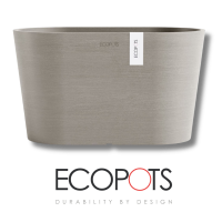 Ecopots bloempot Tokyo 30 met waterreservoir   Ovaal   Taupe   30 x 17 x H17 cm