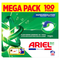 Ariel Original 3 in 1 Wasmiddelpods   100 stuks   Vlekverwijdering   Koud en warm wassen