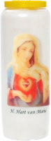 Noveenkaars wit   Heilig Hart Maria