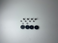 ACD Deurbeslagzakje   4 wieltjes + boutjes + aluminium plaatje (deurstopper)