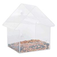 Esschert Design acryl raamvoedertafel huis   LxBxH: 14,9x10,4x15,3cm