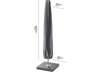 Platinum Aerocover parasolhoes   Ademende hoes voor parasols tot diameter 300cm of 225 x 225cm