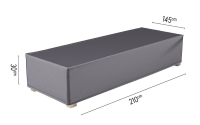 Platinum Aerocover loungebedhoes   Ademende hoes voor loungebed tot een lengte van 210cm