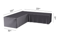 Platinum Aerocover loungesethoes hoekset   Ademende hoes voor loungeset met een 90° hoek (L vorm) 220 x 220 x 90 x H70cm