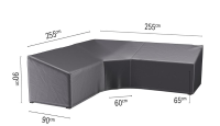 Platinum Aerocover loungesethoes trapeze   Ademende hoes voor loungeset (L vorm) met grote hoek of trapeze hoek en hoge rug 255 x 255 x 90 x H65/90cm