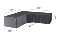Platinum Aerocover loungesethoes trapeze   Ademende hoes voor loungeset (L vorm) met grote hoek of trapeze hoek en hoge rug 270 x 270 x 100 x 70cm