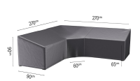 Platinum Aerocover loungesethoes trapeze   Ademende hoes voor loungeset (L vorm) met grote hoek of trapeze hoek en hoge rug 270 x 270 x 90 x H65/90cm