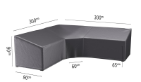 Platinum Aerocover loungesethoes trapeze   Ademende hoes voor loungeset (L vorm) met grote hoek of trapeze hoek en hoge rug 300 x 300 x 90 x H65/90cm