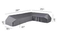 Platinum Aerocover platform loungesethoes rechts   Ademende hoes voor loungeset met platform rechts 350 x 275 x 90 x H30/45/70cm