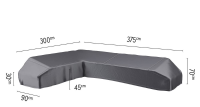 Platinum Aerocover platform loungesethoes links   Ademende hoes voor loungeset met platform links 375 x 300 x 90 x H30/45/70cm