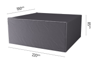Platinum Aerocover tuinsethoes   Ademende hoes voor tuinset met rechthoekige tafels van 200 tot 220cm (inclusief stoelen)