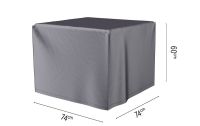 Platinum Aerocover vuurtafelhoes   Ademende hoes voor vuurtafels 74 x 74 x H60cm