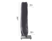 Platinum AeroCover   Zweefparasolhoes   H260x55/60cm   Water  en windbestendig