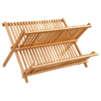 Secret de Gourmet Bamboe afdruiprek   2 laags   42x33x25 cm   Inklapbaar