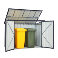 Vitavia Afvalcontainer  berging Easy 53   antraciet   Tuinberging metaal   L171 x 95 x H131,5 cm