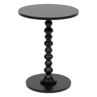 Atmosphera Bijzettafel Alexa diameter 38xH50 cm – Zwart – MDF – Ronde Plantenverhoger / Salontafel
