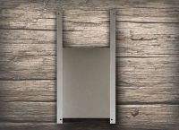 ChickenGuard aluminium luik Small met 2 alu rails   23 x 30 cm