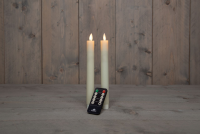 Anna's Collection   Led dinerkaars   ivoor   H 23cm   set van 2 stuks   met afstandsbediening