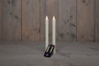 Anna's Collection   Led druipkaars   ivoor   H 23cm   set van 2 stuks   met afstandsbediening