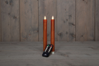 Anna's Collection   Led dinerkaars   koper   H 23cm   set van 2 stuks   met afstandsbediening