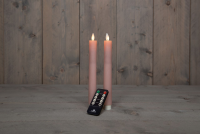 Anna's Collection   Led dinerkaars   roze   H 23cm   set van 2 stuks   met afstandsbediening