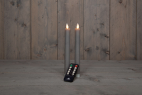 Anna's Collection   Led dinerkaars   taupe   H 23cm   set van 2 stuks   met afstandsbediening