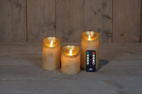 Anna's Collection   Ledkaarsen goud   set van 3 stuks   diverse groottes   met afstandsbediening