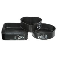 Secret de Gourmet bakvorm   Set van 3 springvormen   Hart 22 x 20 cm / Rond diameter 24 cm / Vierkant 26 x 26 cm