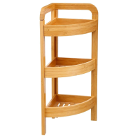 5Five Bamboe Doucherekje   Hoekmodel met 3 lagen   23 x 61 cm   Lichtbruin