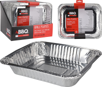 BBQ Collection aluminium barbecue bereidingsbakjes 32 x 26 x 6 cm   BBQ grillschalen aluminium