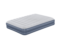 Bestway luchtbed 'Tritech Queen'   203x152x36 cm   met ingebouwde herlaadbare USB pomp   blauw/wit   Binnen & buiten