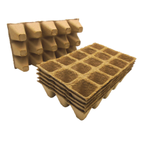 Nature biologisch afbreekbare kweekpotjes van houtvezel   H5 x 4 x 4cm   6 trays (1 tray: 15 cellen)