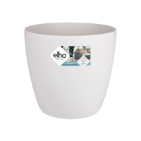 Elho Brussels Rond Wielen 47   Wit (Wit)   Diameter 47 x H 44 cm   Ideaal voor binnen   100% gerecycled