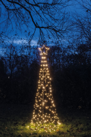 Anna's Collection vlaggenmast kerstboom   H200 x B70 cm   236 extra warm witte ledlampjes   met timer