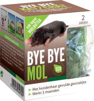 BSI Bye Bye Mol mollenverjager geurzakjes   Met hondenhaar gevulde geurzakjes   Mollenbestrijding   2 geurzakes