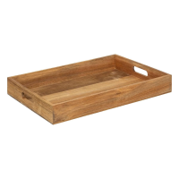 5Five Serveerblad Acaciahout   42x30 cm   Met handgrepen   Opstaande rand