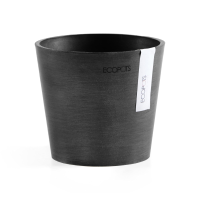 Ecopots Amsterdam 13   Dark Grey   Diameter 13 x H11,4 cm   Ronde donkergrijze bloempot