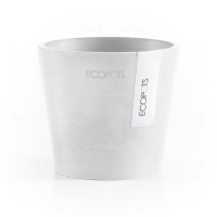 Ecopots Amsterdam 10,5   Pure White   Diameter 10,5 x H9,2 cm   Ronde witte bloempot