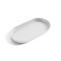 Ecopots onderschotel met waterreservoir   Oval   Pure White   28,4 x 15,4 x H2,4 cm