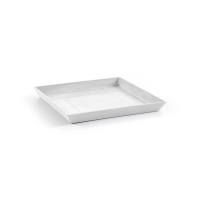 Ecopots onderschotel met waterreservoir   Vierkant   Pure White   35,5 x H3,5 cm