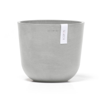 Ecopots bloempot Oslo Mini 19   Rond   White Grey   Diameter 19 x H16,5 cm