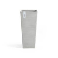 Ecopots bloempot Rotterdam High 70   Vierkant   White Grey   32,7 x H70,5 cm