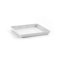 Ecopots onderschotel met waterreservoir   Vierkant   Pure White   28 x H3 cm