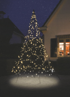 Fairybell vlaggenmast kerstboom   300 cm   480 twinkelende & warm witte ledlampjes   inclusief vlaggenmast