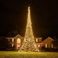 Fairybell vlaggenmast kerstboom   10 m   2.000 Warm witte ledlampjes   exclusief vlaggenmast